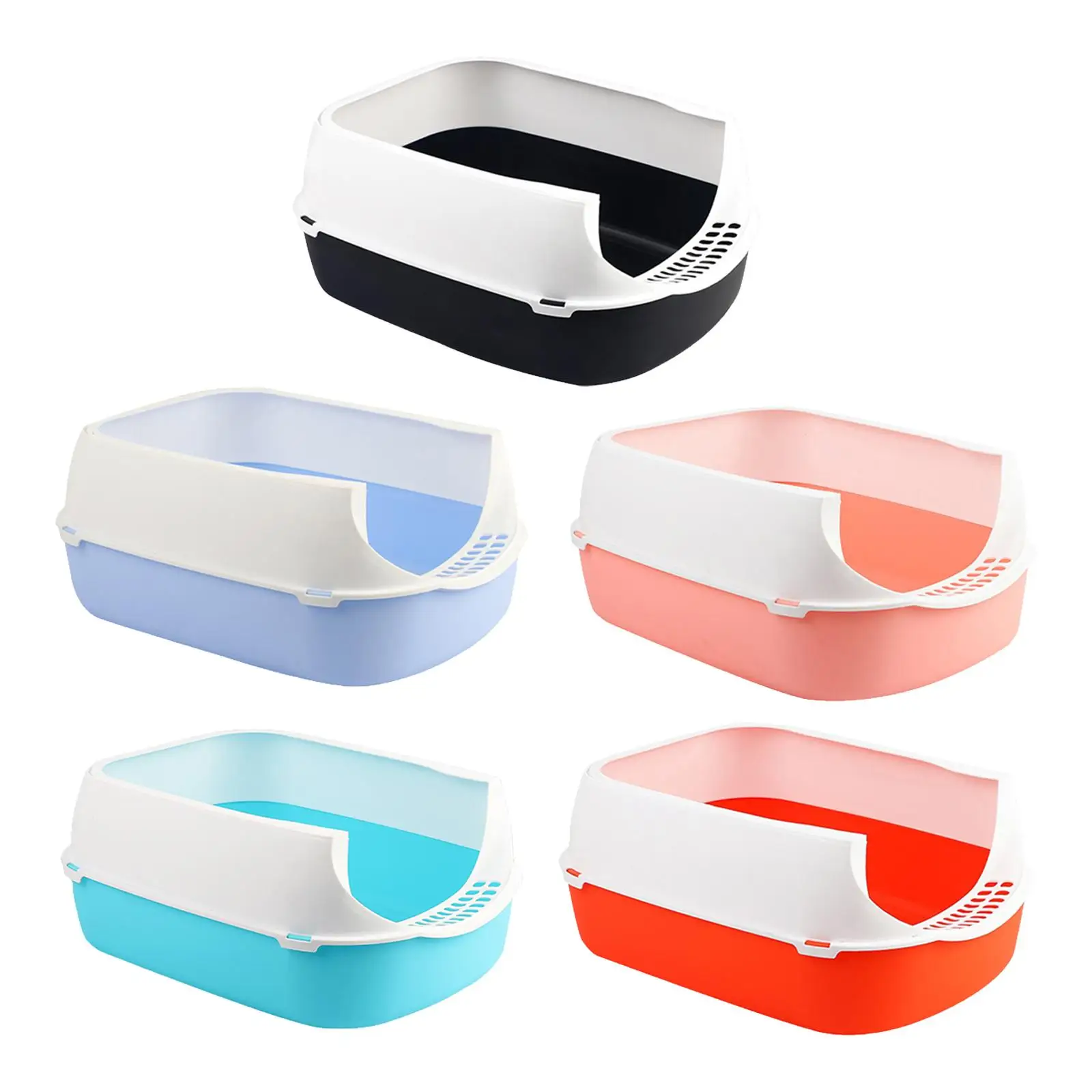 Semi Open Prevent Sand Leakage High Side Sifting Litter Box