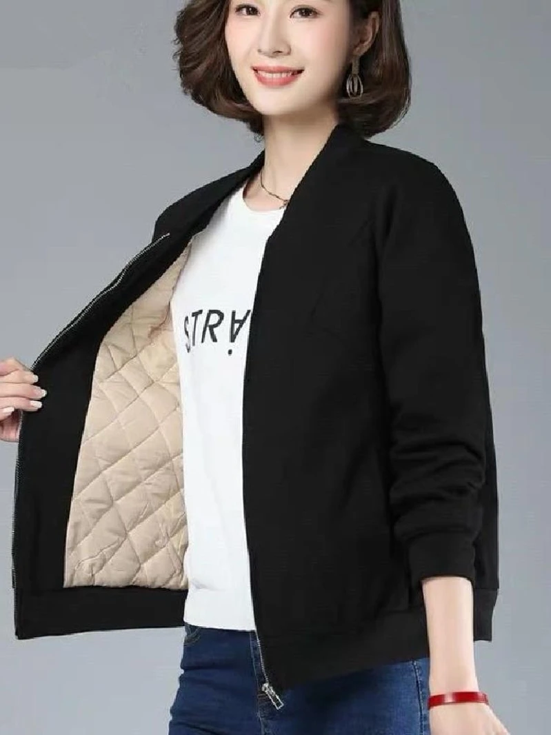 Толстое короткое пальто с тканевой флисовой подкладкой женское осенне-зимнее