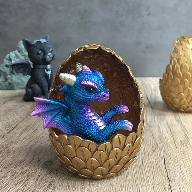 

Illuminated Dragon Egg Ornaments New Christmas Lava Dragon Egg Sculpture Souvenir Kids Collection Gift Room Desk Crafts Decor