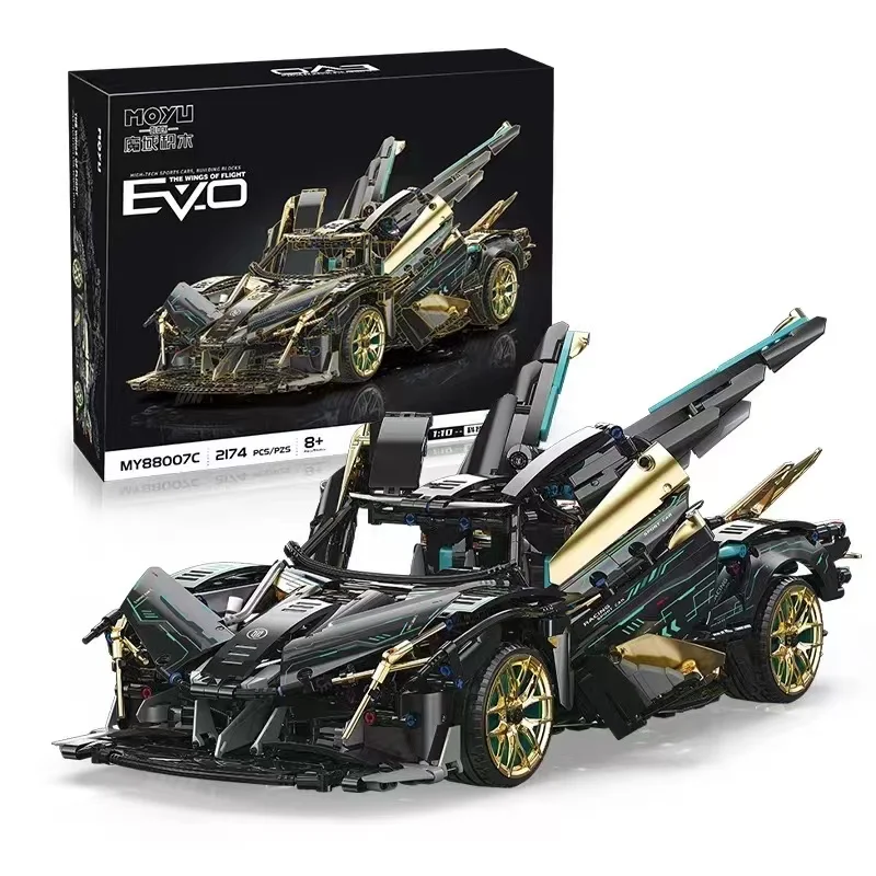 

2174PCS Technology 1:10 Sports City Car Speed RC Car Super Car Mech Style Building Blocks Model Bricks Toys Children Kids Gifts