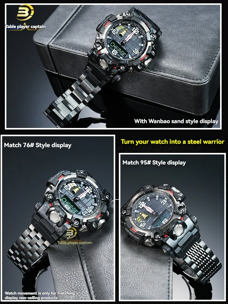 Фото Сменный ремешок из нержавеющей стали для Casio G-SHOCK Mudmaster GWG-2000 GWG-2040 |   Сверхмощный металлический ремешок для часов |   Мужской №4