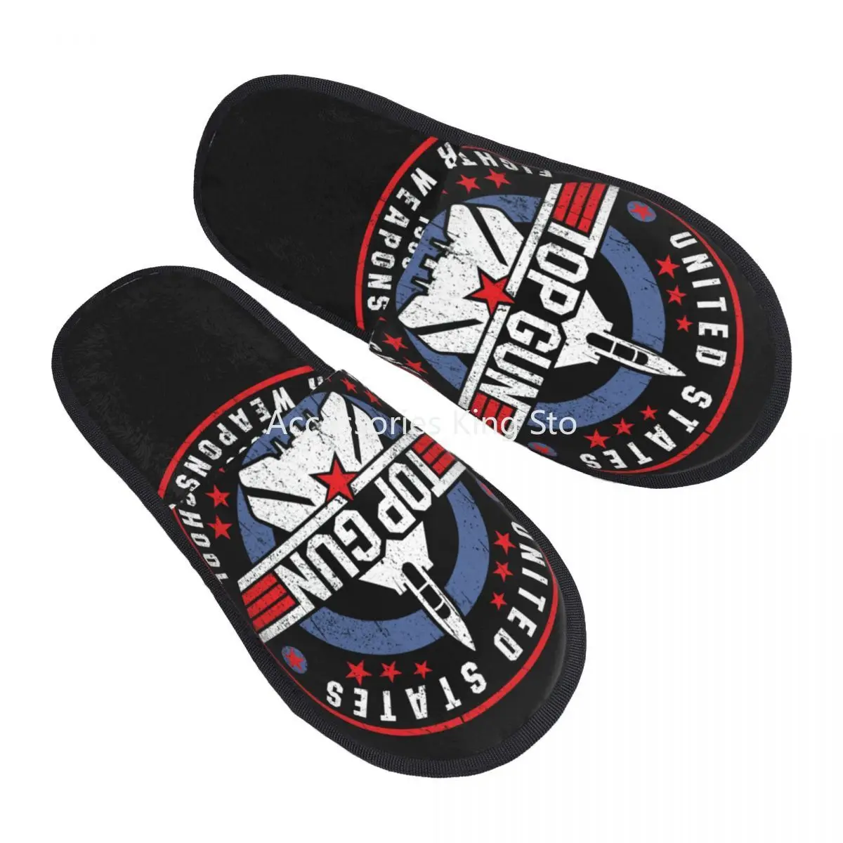 

Top Gun Maverick House Slippers Women Soft Memory Foam Fighter Weapons Worn Slip On Bedroom Slipper Shoes