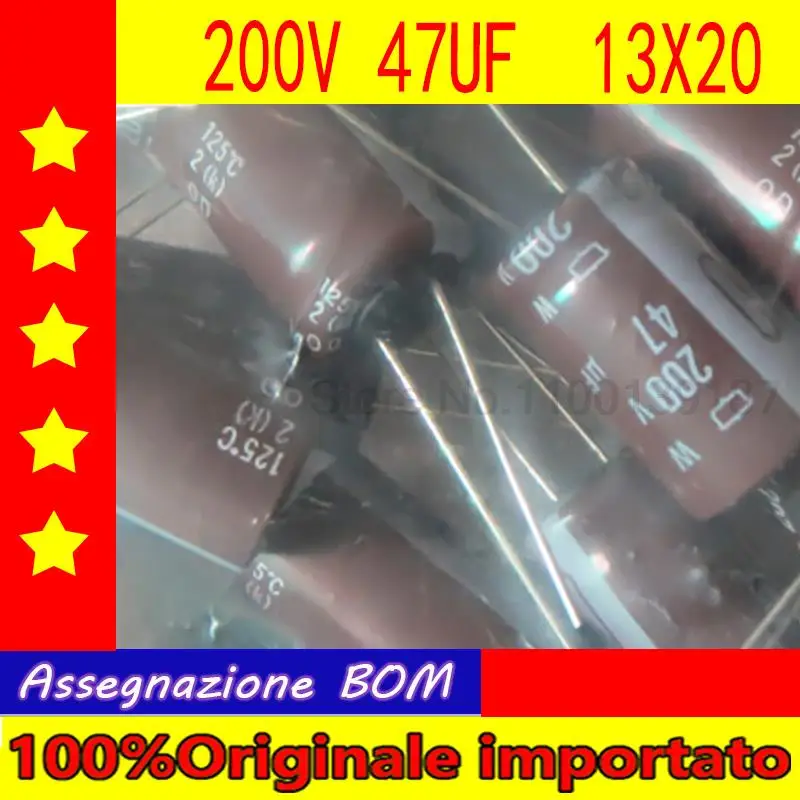 

20pcs/lot 200V 47UF 13X20 high frequency low resistance electrolytic capacitor 47UF 200V 13*20