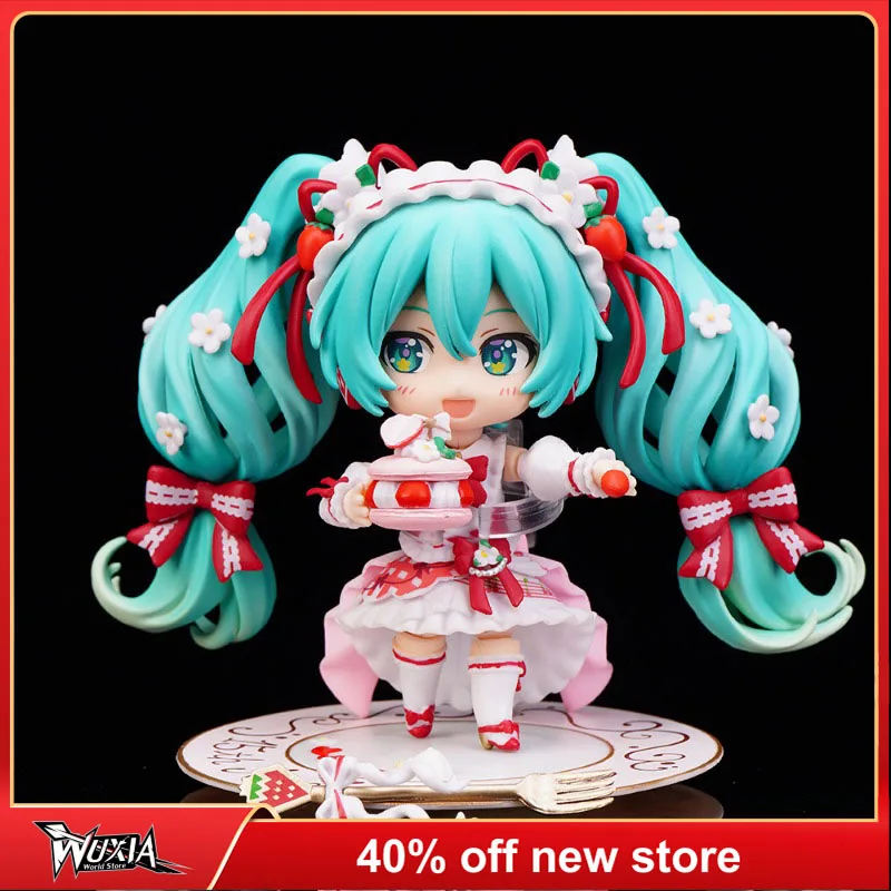 

10.5cm Hatsune Miku 15th Anniversary Edition 1939 Strawberry Cake Anime Figure Model Collection Doll Statue Display Gift Toys