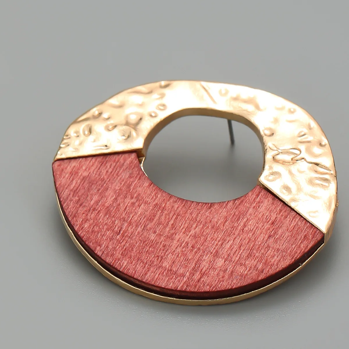2023 New Statement Metal Wood Spliced Irregular Round Earrings for Women Holiday Party Accessories ZAA Jewelry