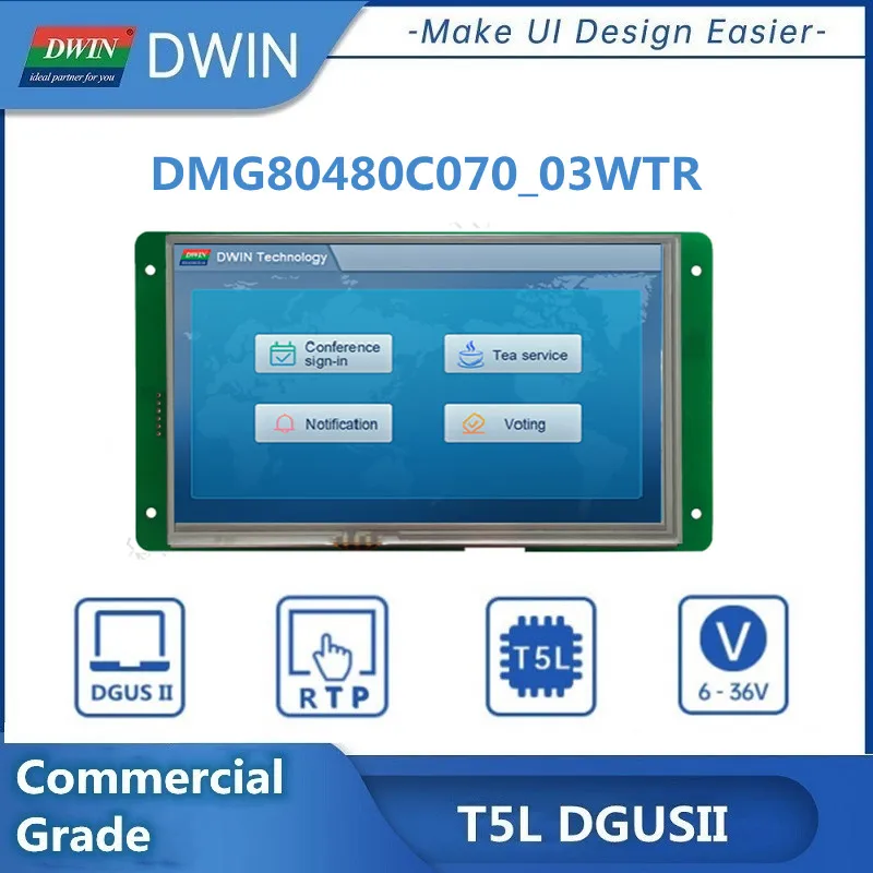 Dwin 5 5-дюймовый T5L дисплей 7 0*800 коммерческого класса HMI Интеллектуальный сенсорный