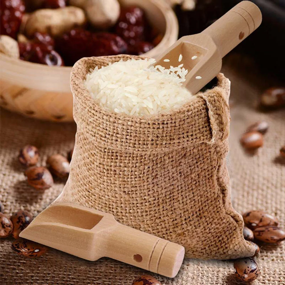 

10pcs 2.4*7.8cm Lotus Wood Spoon Environment-friendly High Quality Wooden Kitchen Utensils For Spices Beans Rice Tea Flour Sugar