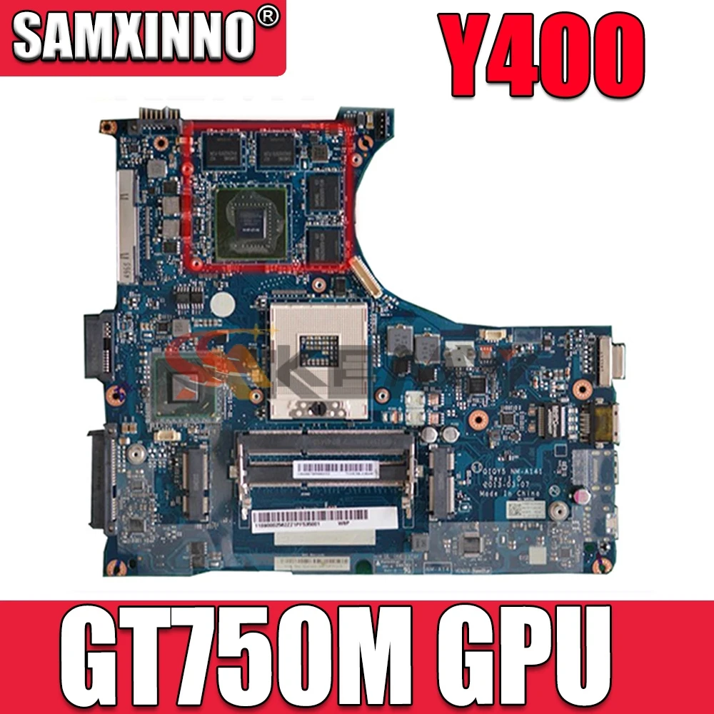 

Материнская плата Akemy для ноутбука Lenovo Y400, материнская плата GT750M GPU HM76 DDR3 900002563 QIQY5 NM-A141, полностью протестирована