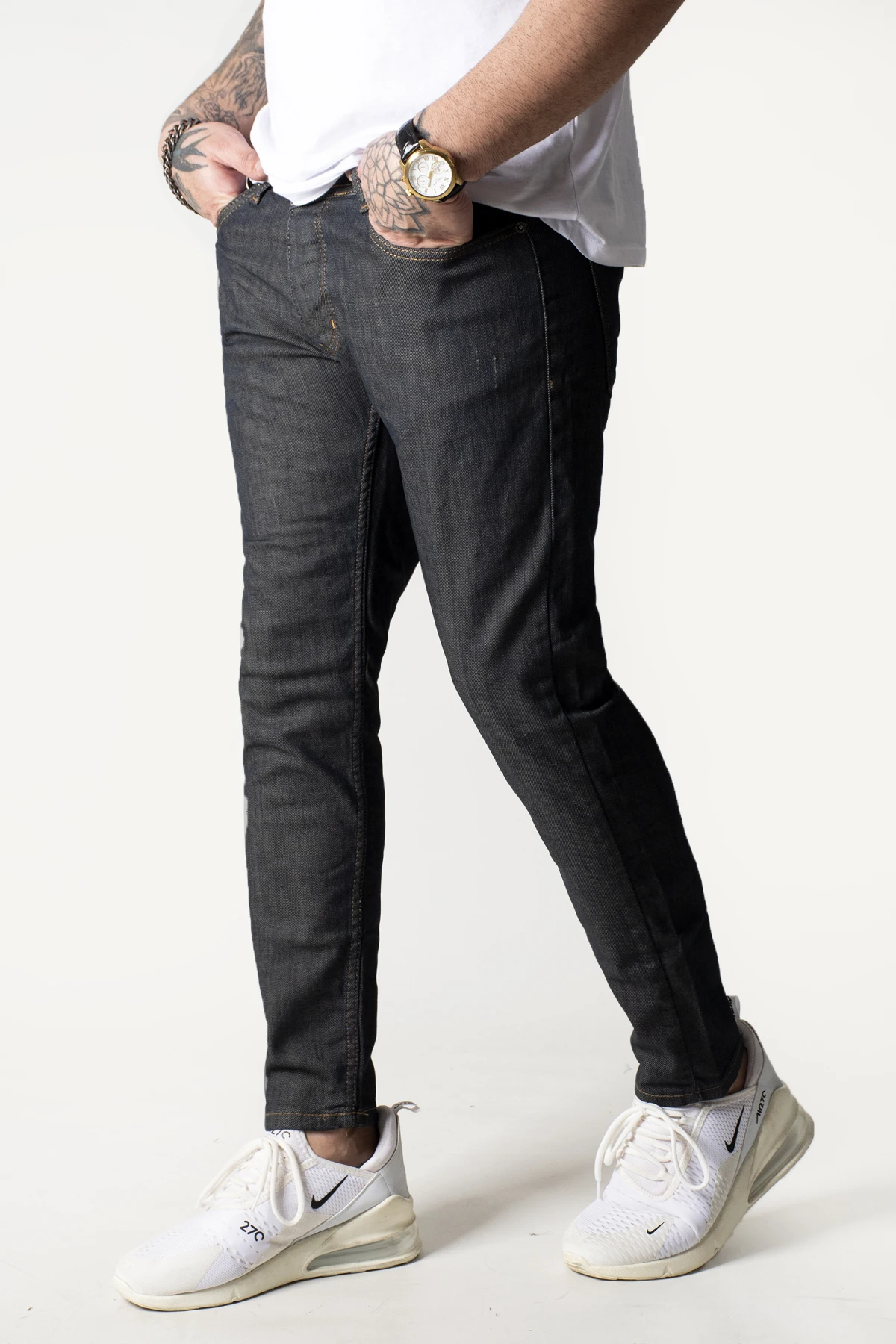 DeepSEA men's five pocket lycra buttoned jeans 2104611