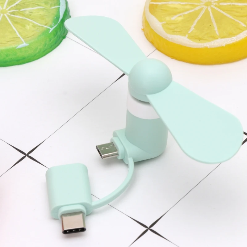 2 в 1 мини-вентилятор охлаждения типа C Micro USB для HTC Тип -C умные вентиляторы
