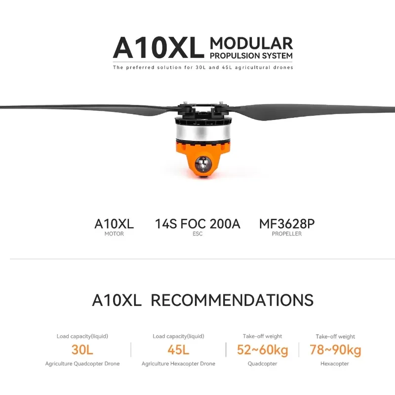 Фото Бесщеточный двигатель A10XL 12S-14S IPX6 KV130, грузоподъемность 30-40 л, комплект аксессуаров для сельскохозяйственных двигателей №3