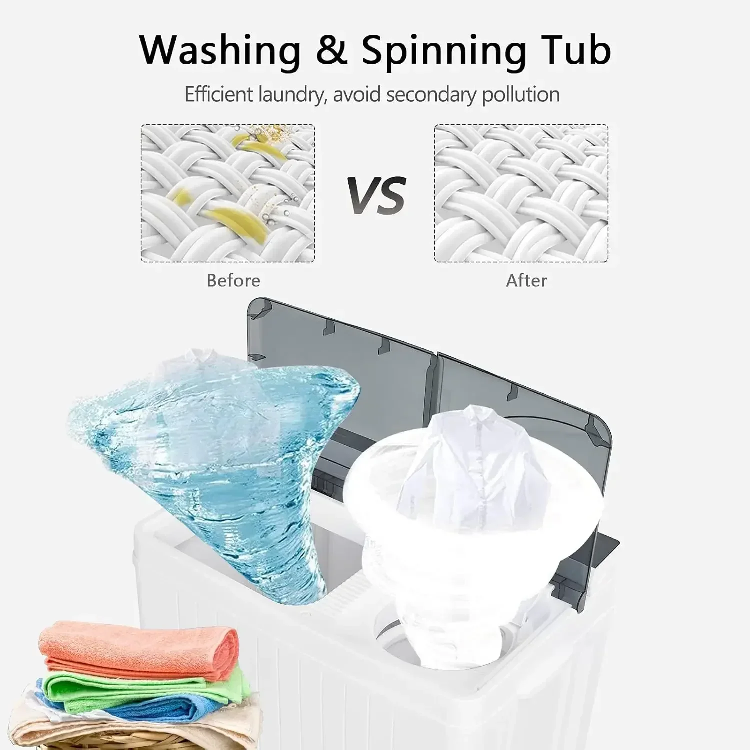 Портативная стиральная машина COSTWAY двойная ванна емкостью 26 фунтов 18 и спиннер 8