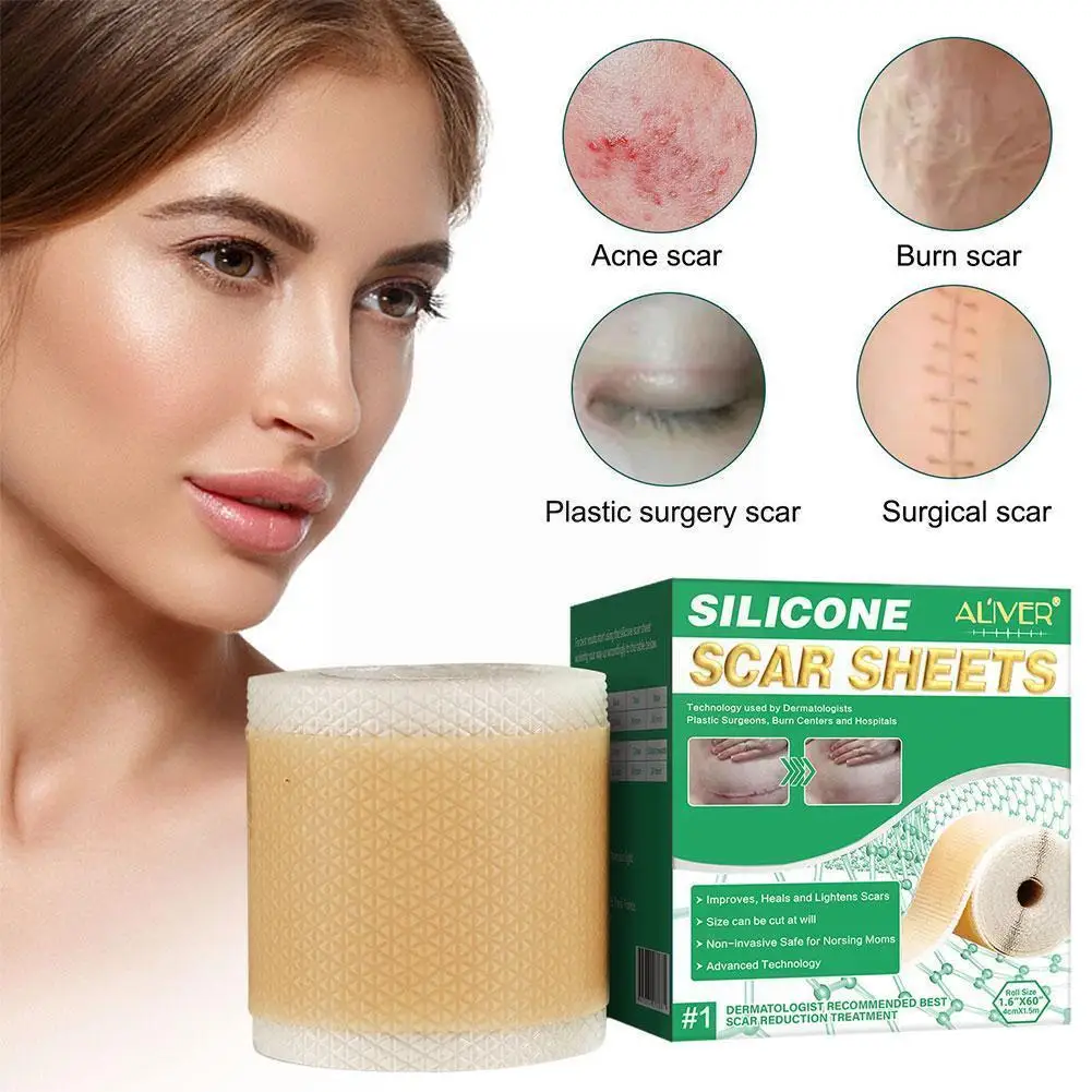 

Silicone Gel Patch Removal Scar Stickers Medical Treatment Tape Acne Burn Efficient Surgery Repair Cover Trauma Sheet Scar J6d1