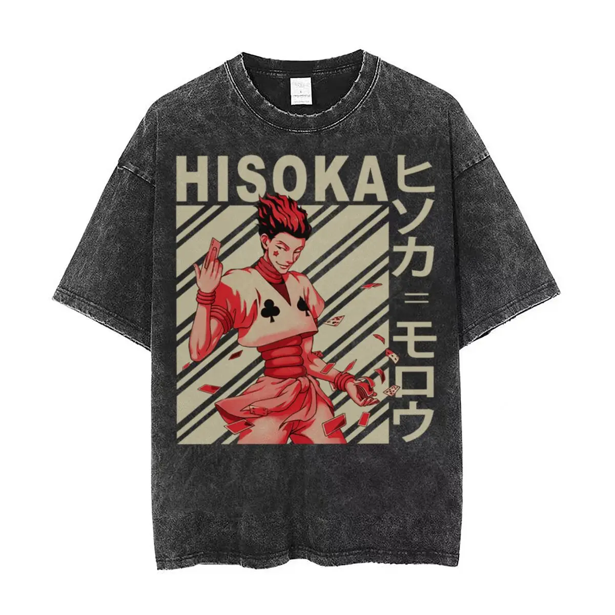 Футболка Hisoka Morow Hunter X Винтажная с принтом уличная одежда в стиле хип-хоп Аниме
