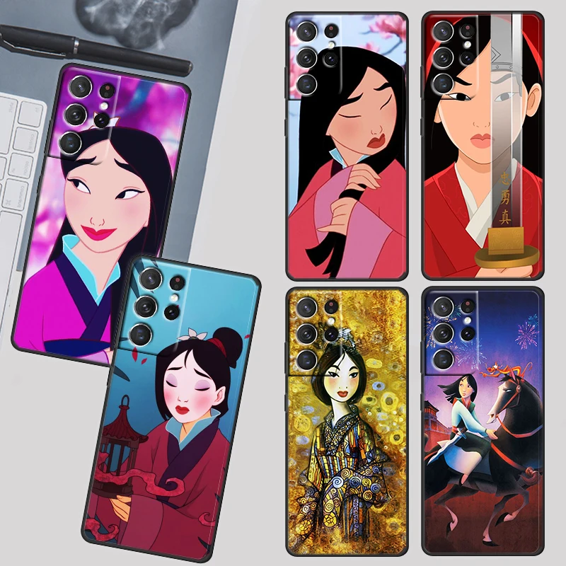 

Anime Girl Mulan Cool Case For Samsung Galaxy S22 S21 S20 Ultra Plus Pro S10 S9 S8 S7 4G 5G TPU Black Phone Cover Capa Coque