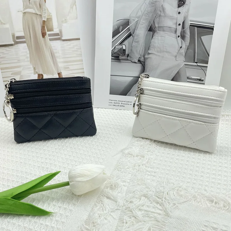 

Women Small Zipper Wallet Ultra-thin Wallets PU Leather Coin Purse Portable Clutch Bag Mini Card Cash Holder Storage Bags Pouch
