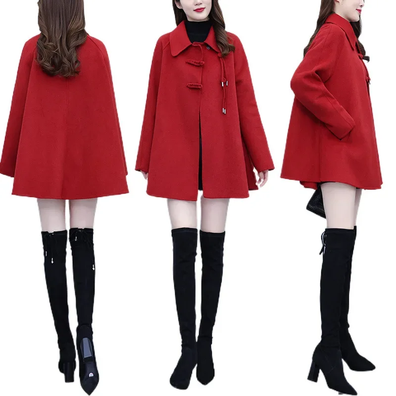 Осенне-зимняя свободная модная винтажная куртка средней длины стройнящее пальто