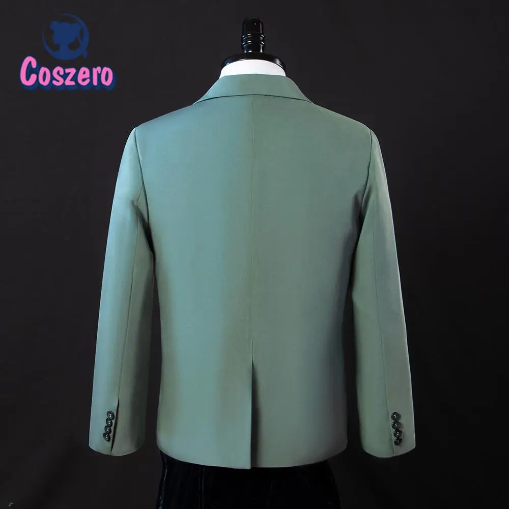 Spy Family Loid Forger Cosplay Costume Twilight Cosplay Light Green Suit Short Blond Wig Outfit Shirt Tie Men Clothes Halloween