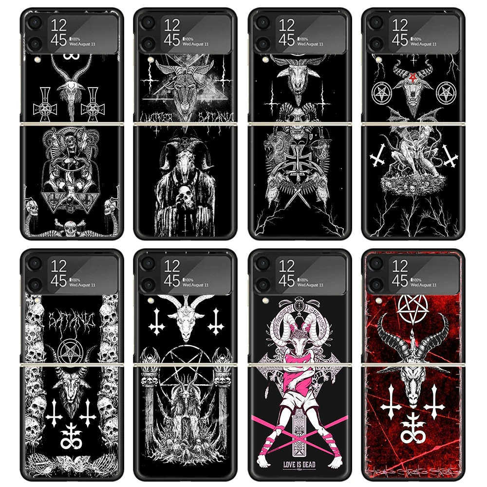 Чехол для телефона Pentagram 666 Demonic Satanic Samsung Z Flip 6 5 4 3 Galaxy ZFlip6 5G Flip5 Flip4 черный жесткий