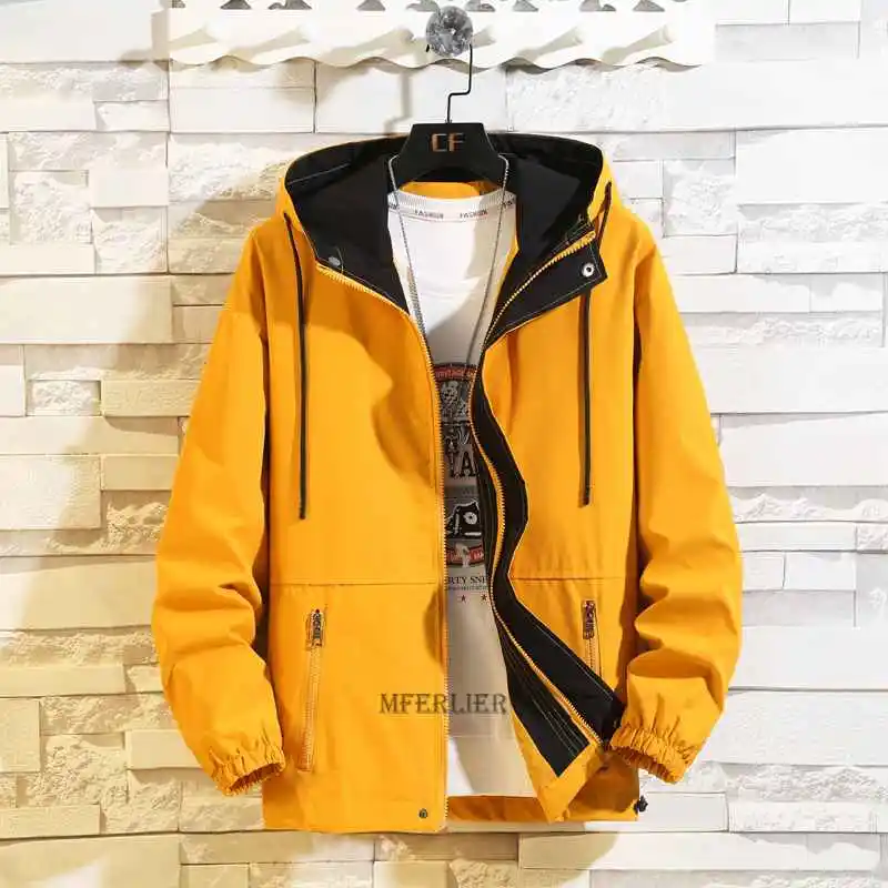 

autumn spring jackets patchwork coat koprea style plus size 8XL hooded jacket with nood ins jacket