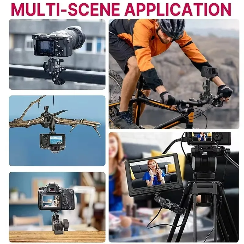 U-lanzi R094 Металлический суперзажим с двойной шаровой головкой Magic Arm Clamp с отверстием 14 дюйма 38 дюйма для крепления микрофона с подсветкой монитора камеры DSLR (art.: 3920cd7cdb674) - 3920cd7cdb674
