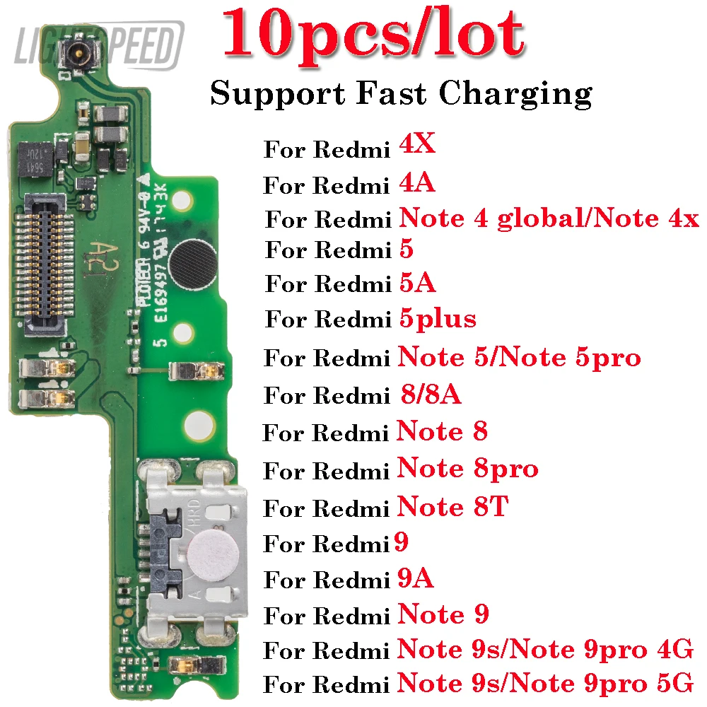 

10 шт./лот USB зарядное устройство порт док-разъем гибкий кабель с быстрой зарядкой для Xiaomi Redmi Note 4A 4x5 5A 5PLUS 8 9 9A 9S pro