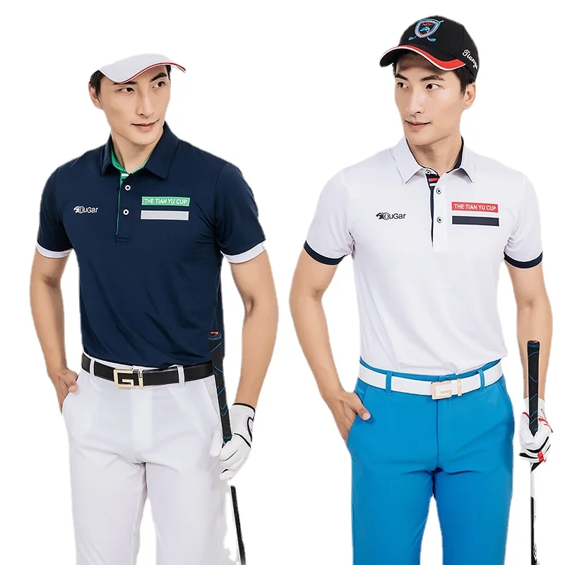 

Golf clothing men's short-sleeved T-shirt summer quick-drying sweat-wicking short-sleeved lapel POLO shirt men's thin T-shirt