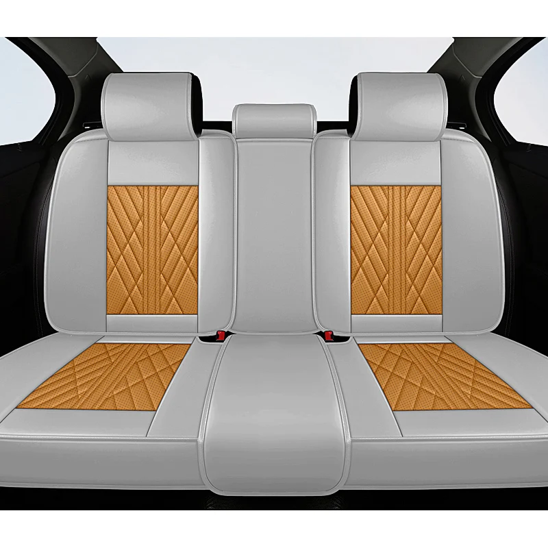 

Универсальный чехол на заднее сиденье автомобиля, разделенная ромбовидная кожа, стандартная толщина для автомобильного интерьера.