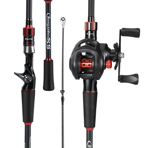 Sougayilang Casting Reel e Rod Conjunto de 1,8m 2,1m de fibra de carbono haste de isca max drag 8kg para tackle de pesca com trutas de pique de baixo