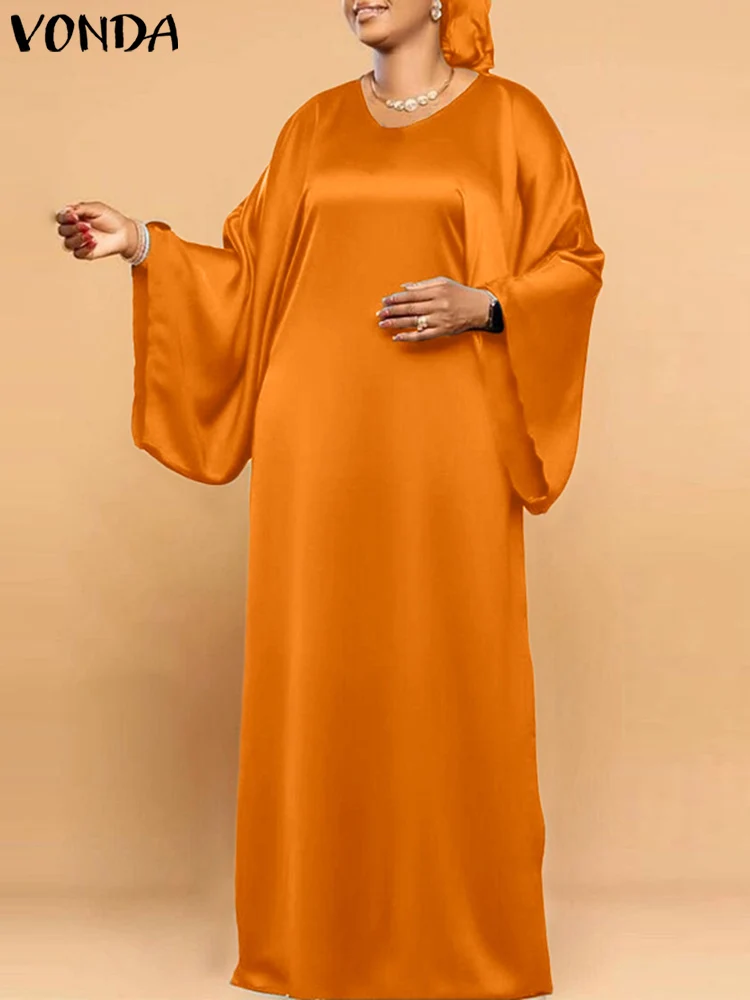 

VONDA Summer Sundress 2022 Stylish Women Long Flare Sleeve Party Maxi Dress Casual Loose O Neck Beach Elegant Long Vestidos Robe