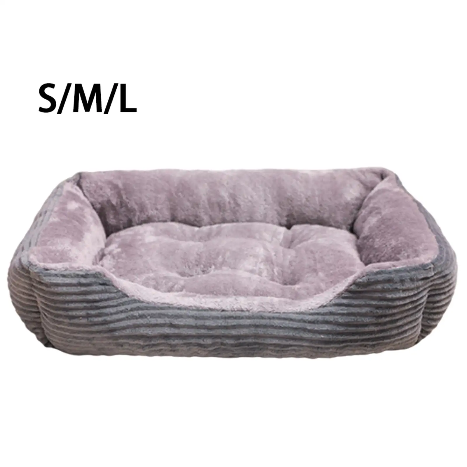 

Pet Dog Cat Bed Plush Rectangle Comfy Winter Warm Nest Bed Cushion Easy Clean Pets Supplies Grey Warm Kennel Puppy for Tent Home