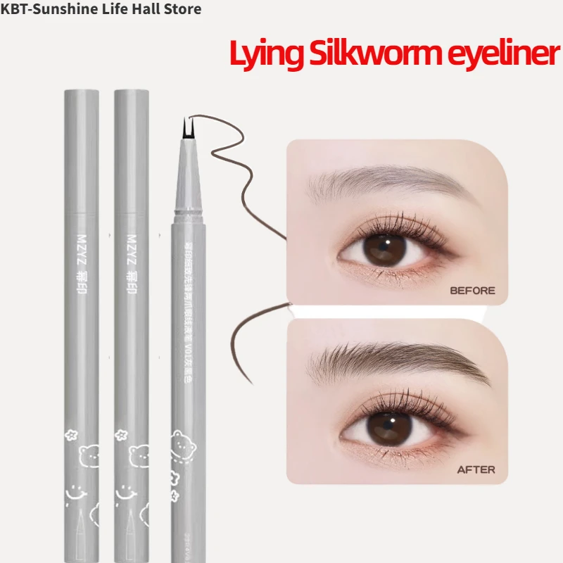 

New Ultra-fine Liquid Eyeliner Lying Silkworm Eyelash Pen Brown Gray Eyeliner Pencil Smooth Lasting Quick-drying Big Eyes Makeup