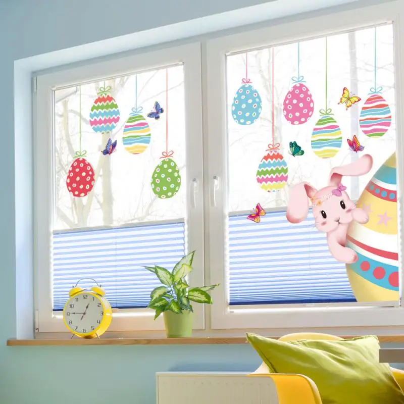 

Home Decoration Window Glass Paste Visual Decorative Cartoon Wall Stickers New Pvc Clings Decor Wholesale Glass Stickers Easter