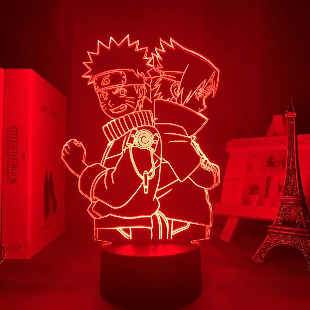 

3D прикроватные лампы Back to Back, Usb, задний нож, настольная лампа для спальни, манга, аниме, подарок, сенсорный Декор для дома