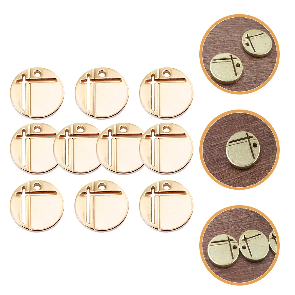 10Pcs Decorative Disc Shaped Pendants Delicate Earring Pendants Bracelet Charms