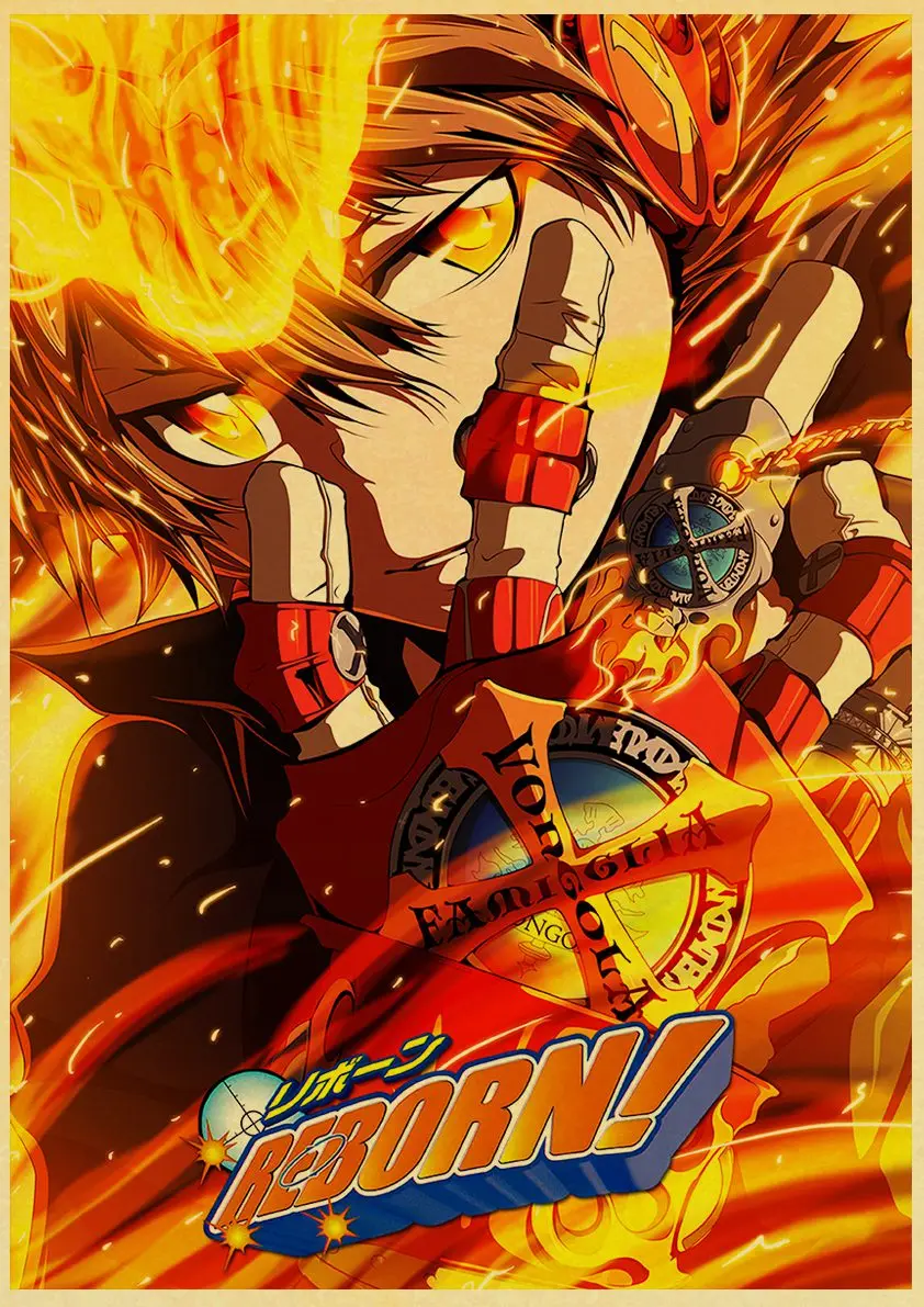 Хитман Реборн! Плакаты из японского аниме постер на стену крафт-бумаги домашний