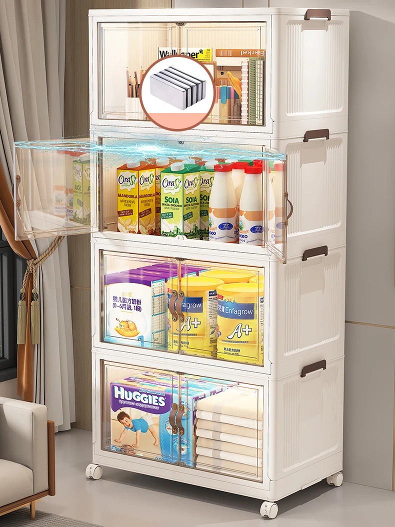 

Closet Organizers Folding Storage Boxes&Bins Large Capacity Dual Open Design,Collapsible Storage,Stackable Plastic File Cabinet