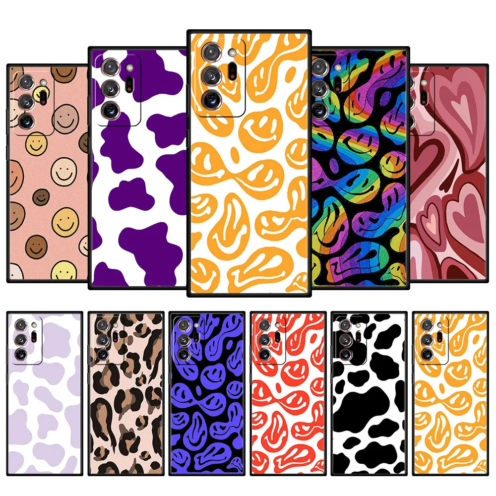 

Silicone Celular Armor Matte Smiley Butterfly Case Coque for Samsung Galaxy Note 8 9 10 Plus Note20 Ultra M21 M11 F22 M23 F12