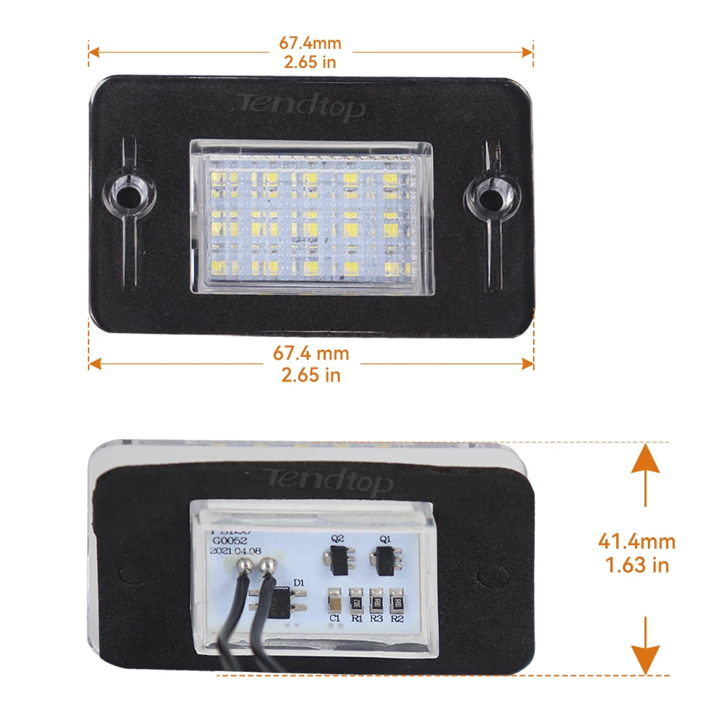 2X для Land Rover Discovery 1 1994-1998 Discover 2 L318 1998-2004 6000K белые светодиодные фонари номерного