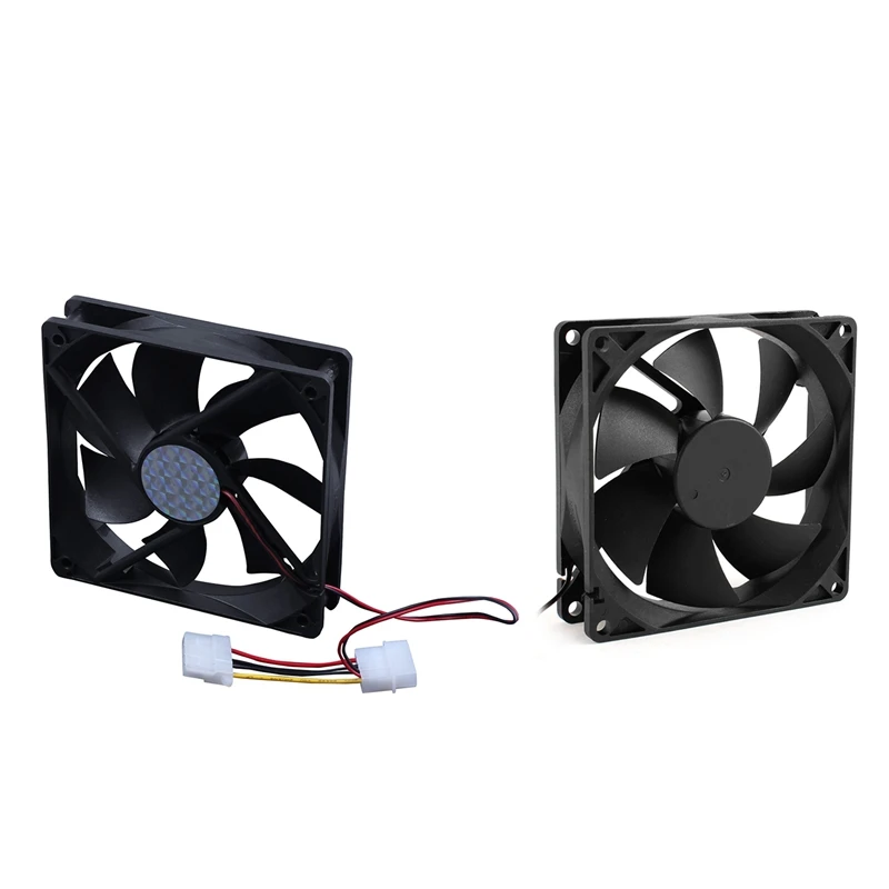 

2Pcs Sleeve Bearing Cooling Fan For PC Case CPU Cooler - 120Mm X 25Mm DC 24V 4Pin & 92Mm X 25Mm 24V 2Pin