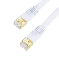 7187 15M 20M 30M Cat7 Ethernet Flat Patch Netwerk Kabel, Afgeschermde (Stp) met Snagless Rj45 Connectors Wit Kleur