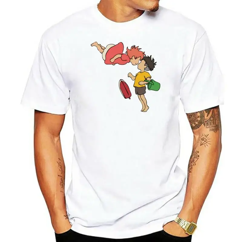 

Милая мультяшная футболка понё на скале, футболка в стиле Харадзюку с коротким рукавом, хлопковая футболка