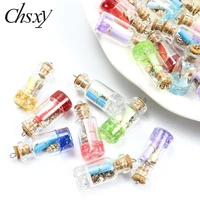 5pcs glass bottle charms simulation shell star wish bottles diy for jewelry making pendant necklace keychain cute earring crafts