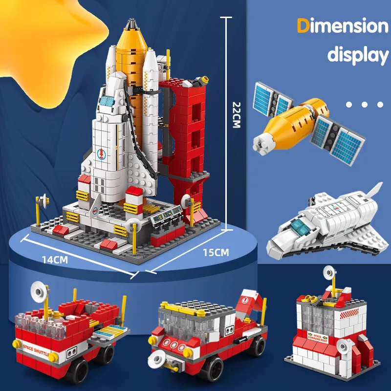 

1000PCS High-tech Spaceport Space Shuttle Launch Center Model Building Blocks Set Avion DIY Bricks Educational Toys For Children