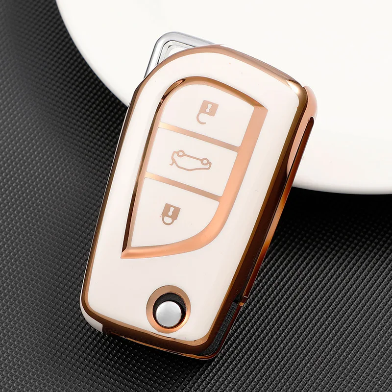 

New Premium TPU Car Key Cover Case For Toyota Hilux Yaris RAV4 Avensis Aygo Verso Corolla TC Auris Scion 3 Button Car Key Cover