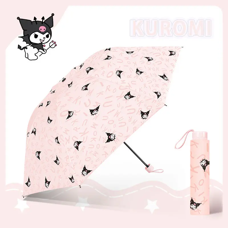 Милый новый зонт от солнца Kuromi с полностью печатным рисунком Sanrio мультяшный