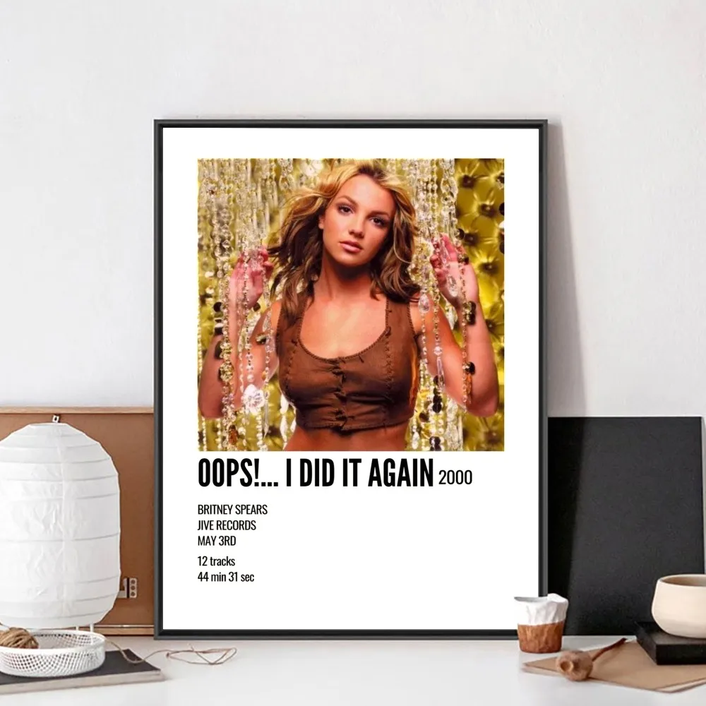 Affiche Rétro Vintage de Chanteur Autocollants Sans Peinture Artistique à et Bureau