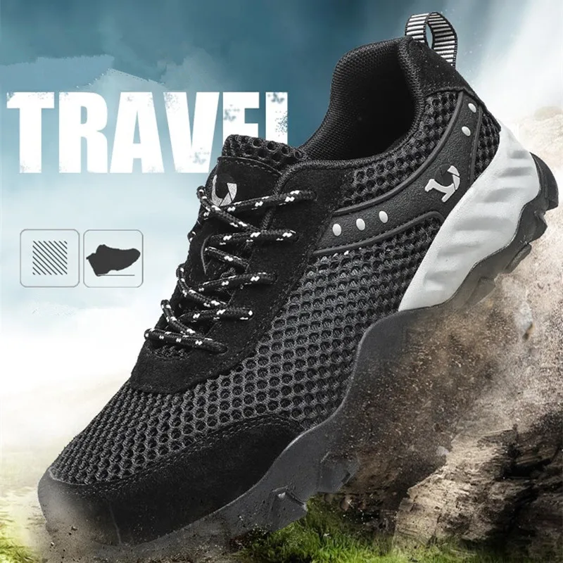 

Men Quick Dry Trekking Sneakers Wear-resistant Mountain Climbing Hiking Shoes Outdoor Non Slip Breathable Comfortable Aqua Shoes