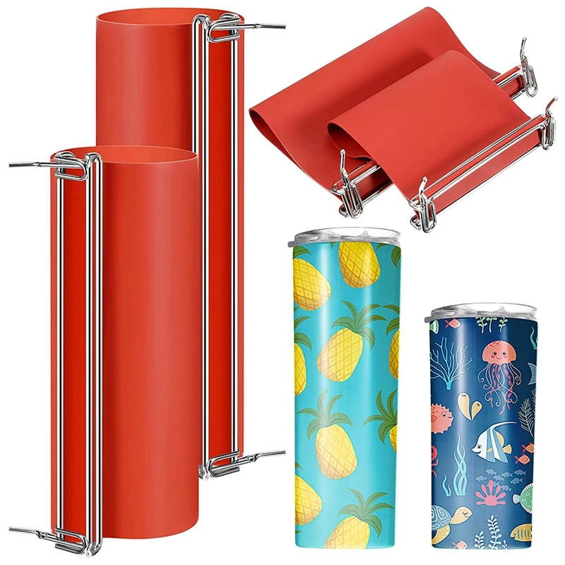 

2 Pieces 15 Oz And 20 Oz Sublimation Mug Wrap Silicone Cup Clamp Heat Press Cup Wrap Mug Clamp Fixture For Printing Mugs
