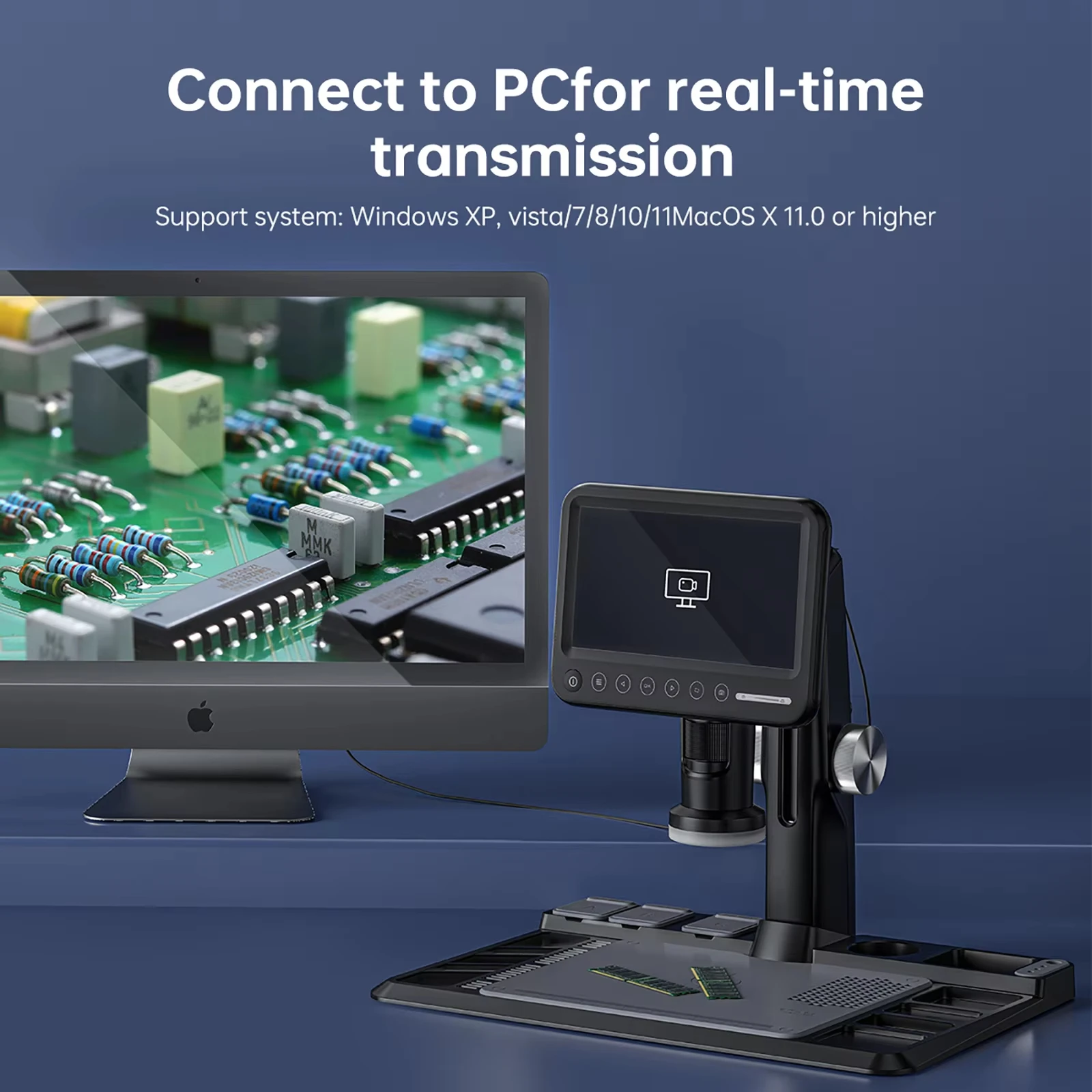 7-дюймовый сенсорный экран с дистанционным управлением цифровой микроскоп